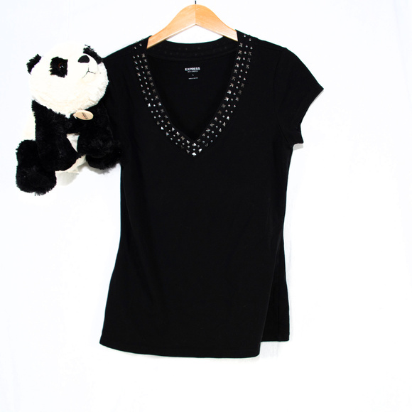 Express Tops - Black Express studded fitted top Express Tops - Black Express studded fitted top